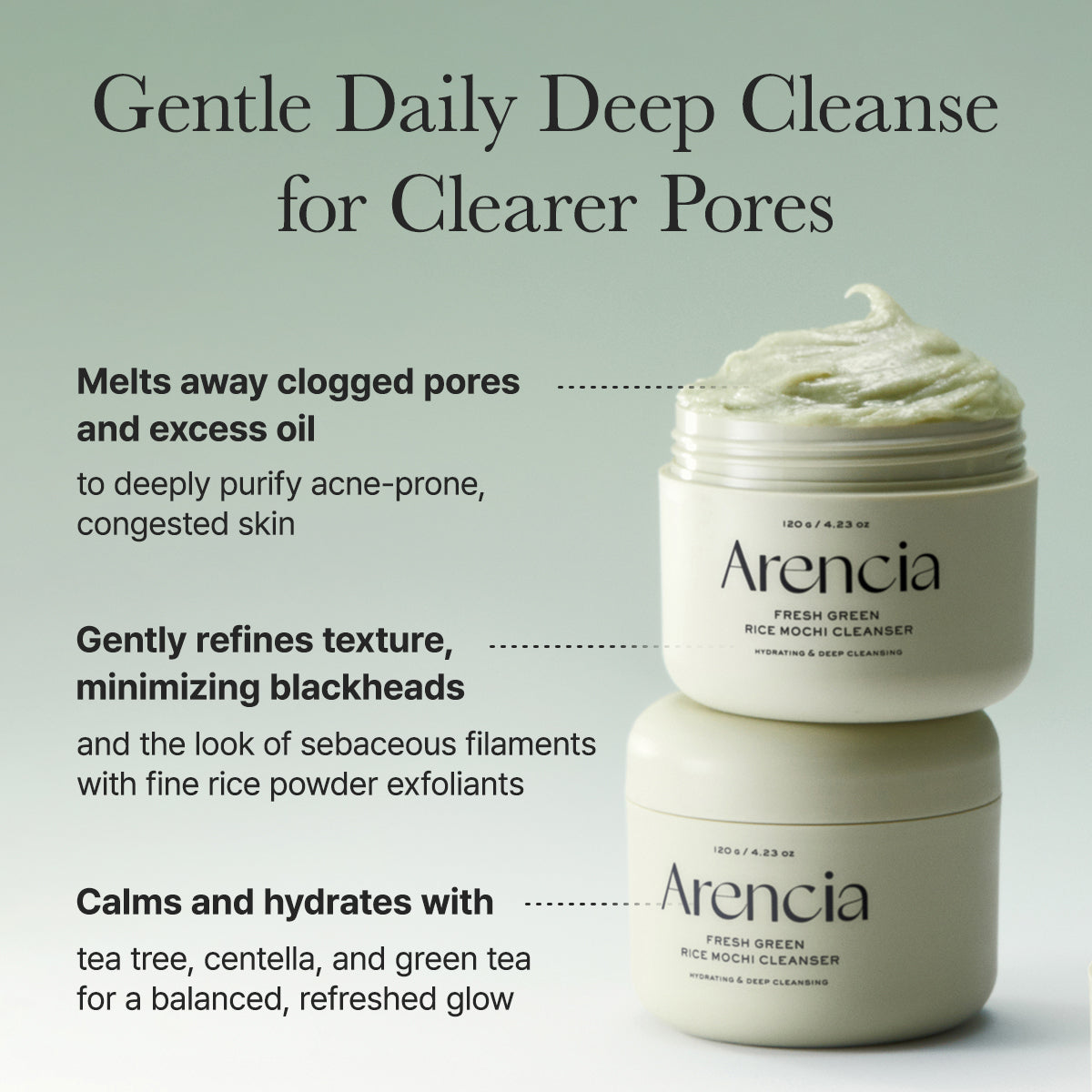 ARENCIA-*renew* Fresh Green Rice Mochi Cleanser 120g